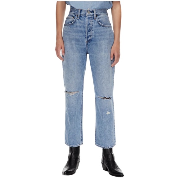 Aritzia Denim Forum The Joni High Rise Loose Distressed Jeans Size 31 TALL 29L - Picture 2 of 12